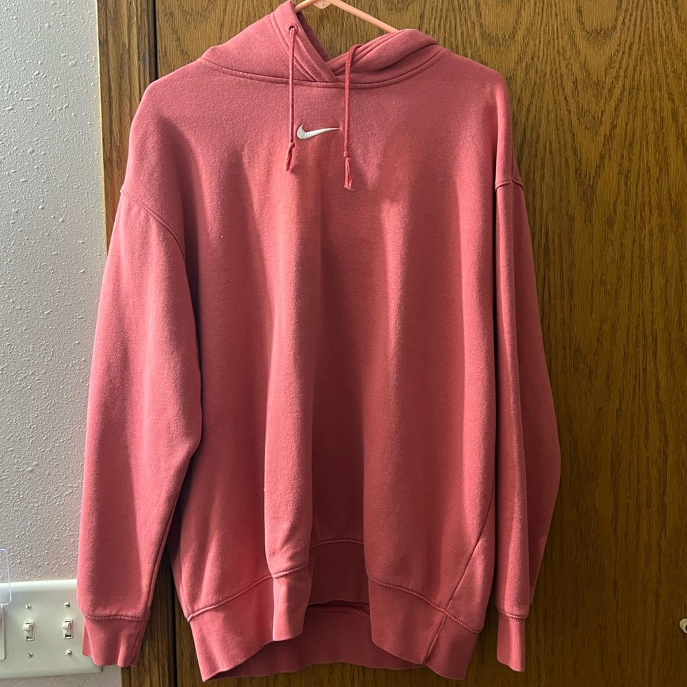 Pink oversized nike hoodie